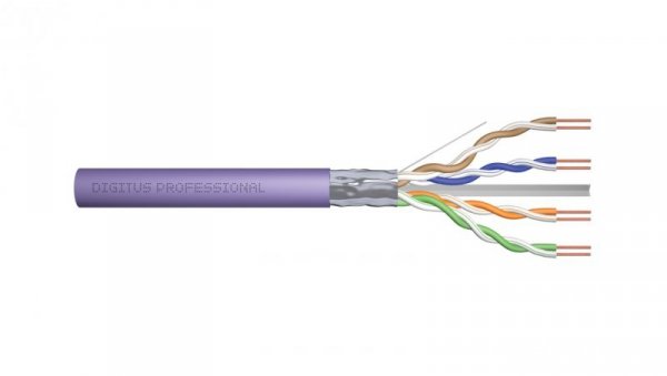 Kabel teleinformatyczny F/UTP kat.6 4x2xAWG23 LSOH drut fioletowy Dca DK-1624-VH-1 /100m/