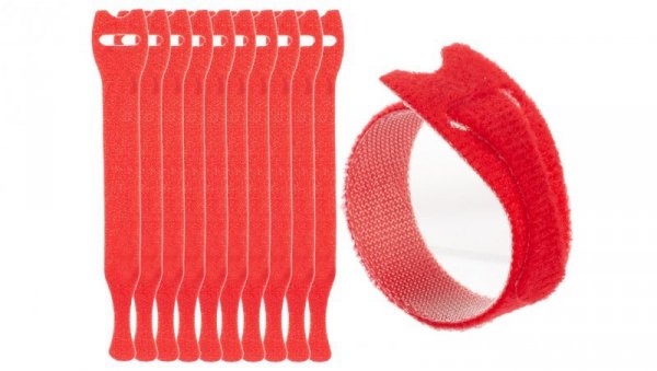 Opaski rzepowe 20x125 BTB Straps czerwone /opakowanie 10szt./