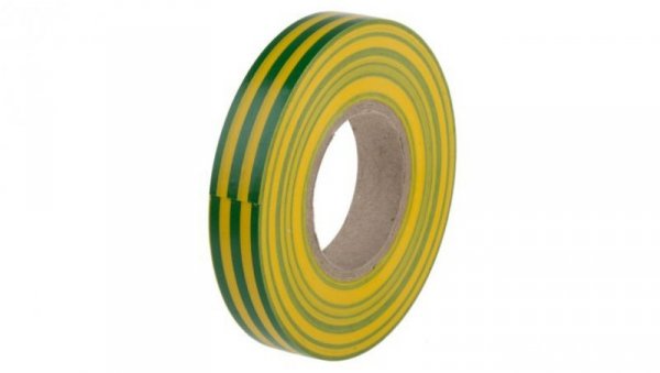 Taśma izolacyjna, kolor Zielony, żółty, 12mm x 20m BS EN 60454-3-1 / typ 2, grubość 0.13mm 237401, RS PRO