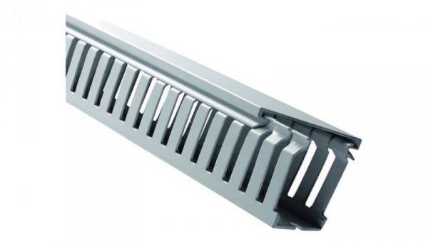 Koryto kablowe Szary PVC Otwarty Koryto panelowe z otworami 37,5 mm 75mm 2m RS PRO