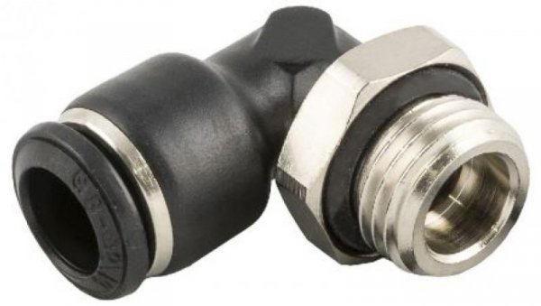 Obrotowa złączka pośrednia kolankowa gwint R 1/2 męskie, Wciskane 10 mm RS PRO