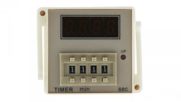 Przekaźnik czasowy zwłoczny jednofunkcyjny 99 min 59s SPDT 1-stykowy SPDT 100 → 240V ac