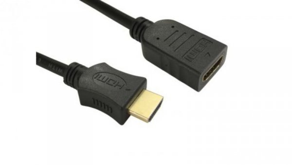 Zespół cyfrowych kabli wideo i monitorowych 0.5m Wtyk HDMI to Żeńskie HDMI Czarny