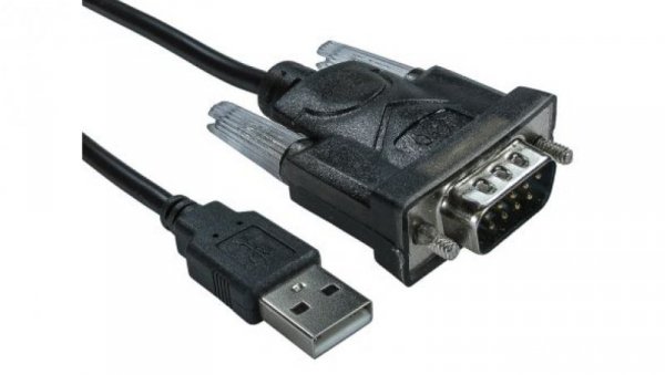 Kabel KVM, dł. 1.2m, USB TYP A M. - DB9 RS232 M, kolor: Czarny, RS PRO