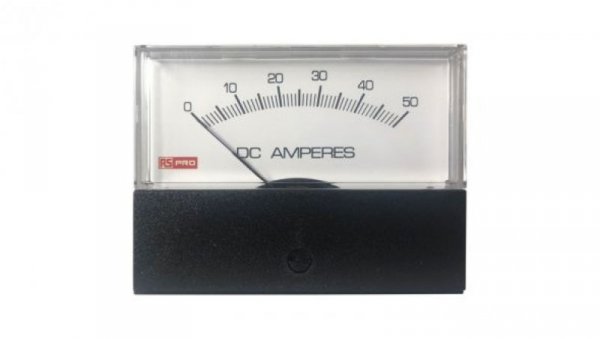 Amperomierz analogowy panelowy 50 (Input)A DC 0C do +60C RS PRO