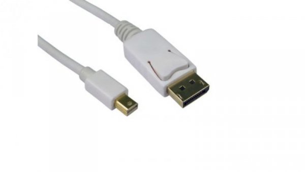 Kabel DisplayPort 2m Męskie Mini DisplayPort to Męski kabel DisplayPort Biały