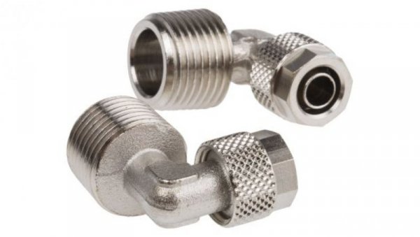 Złącze kątowe gwint R 3/8 męskie, Wciskane 8 mm RS PRO