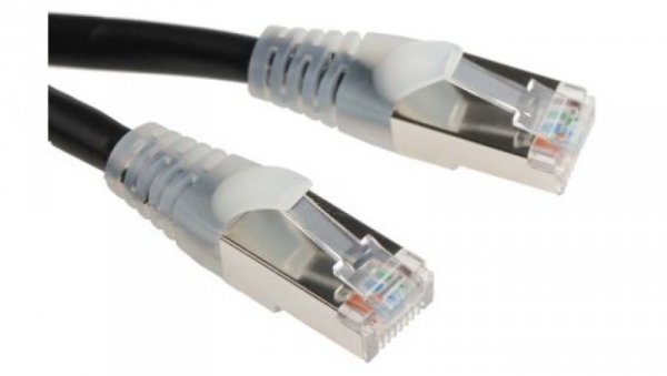 Kabel kat. 5e F/UTP Czarny 1m