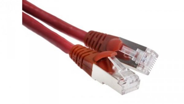 Kabel kategorii 6, Czerwony, Wtyk RJ45/męski RJ45dł.: 3m, mat. koszulki: LSZH