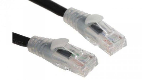Kabel kategorii 6, Czarny, Wtyk RJ45/męski RJ45dł.: 5m, mat. koszulki: LSZH