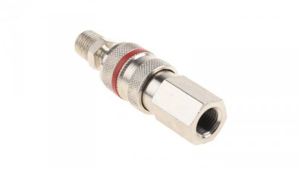 Szybkozłączka pneumatyczna, materiał Mosiądz, złącze G 1/4 żeńskie, R 1/4 męskie, RS PRO PLC 60, Rectus 19