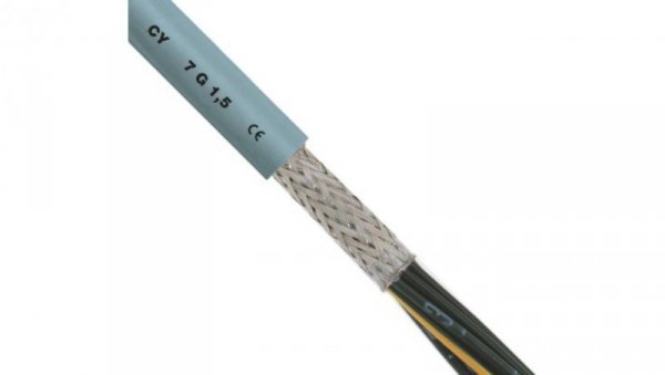 Kabel sterowniczy CY 5-żyłowy Ekranowany Polichlorek winylu PVC, 1 mm², 50m, 15 A, Ø 8mm, RS PRO