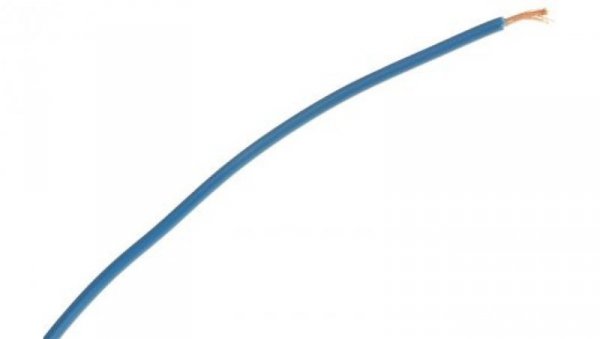 Przewód jednożyłowy linkowy, Przewód do urządzeń, 0,26 mm², 3/0,07 mm, 23 AWG, PVC, 250 V, Niebieski, dł. 100m, RS PRO