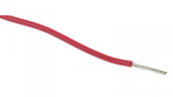 Przewód jednożyłowy linkowy, Przewód instalacyjny, 0,13 mm², 7/0,16 mm, 26 AWG, XLPE, 300 V, Czerwony, dł. 100m, RS PRO