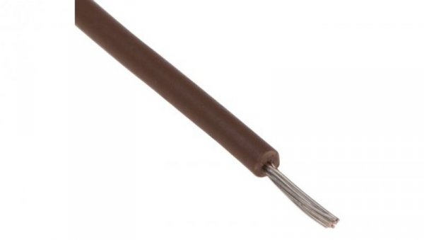 Przewód jednożyłowy linkowy, UL 3239, 0,2 mm², 11/0,16 mm, 24 AWG, XLPE, 6 kV DC, Brązowy, dł. 100m, RS PRO