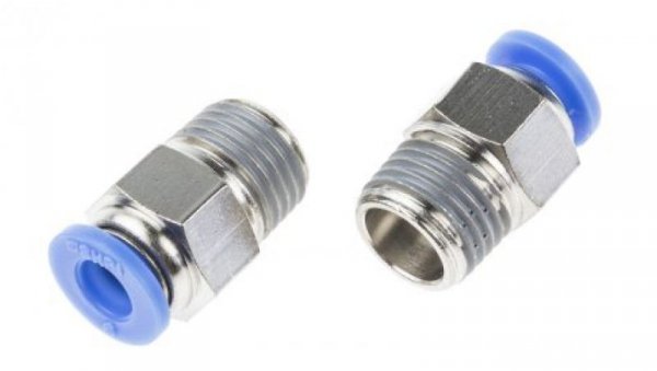 Adapter gwintowany prosty gwint – rura, 10 barów