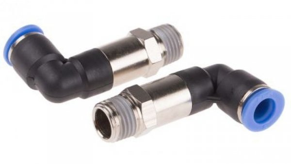 Złącze kątowe gwint R 1/4 męskie, Wciskane 8 mm RS PRO