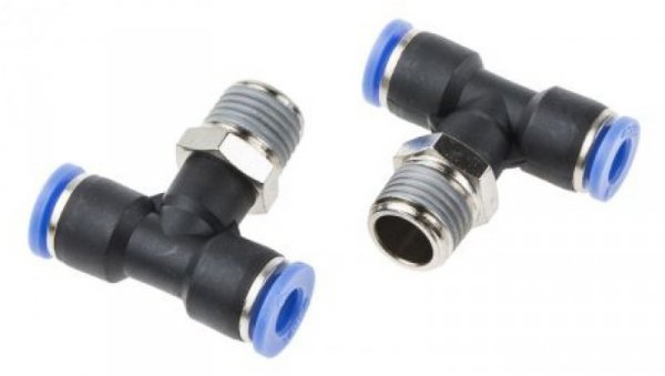 Adapter gwintowany teowy typu gwint – rura, 10 barów