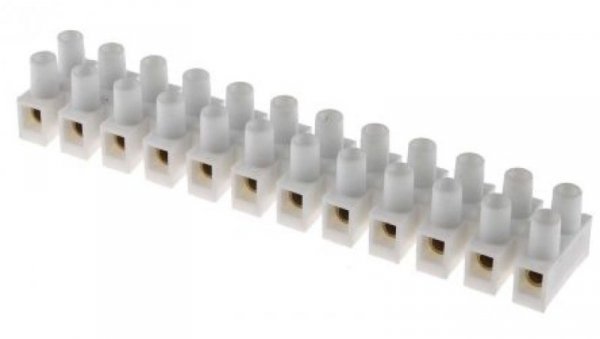 4mm² Złącze wtykowe do druku Biały 12-żyłowe, Wkręcane, 380 V