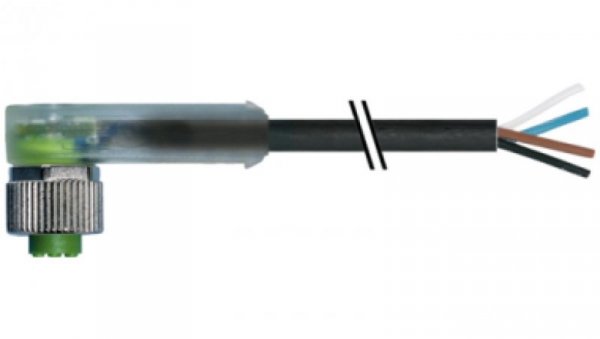 Konektor M12 żeński kątowy z LED z wolnym końcem przewodów 5m 7000-12421-6340500