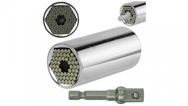 Nasadka igiełkowa uniwersalna klucz nasadowy + adapter 7-19mm 1/4 - 3/4 KraftiDele