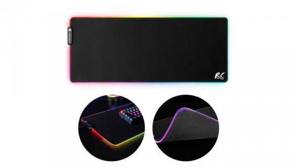 Gamingowa podkładka pod mysz klawiaturę z podświetleniem LED RGB NanoRS, 800x300x4mm, RS705