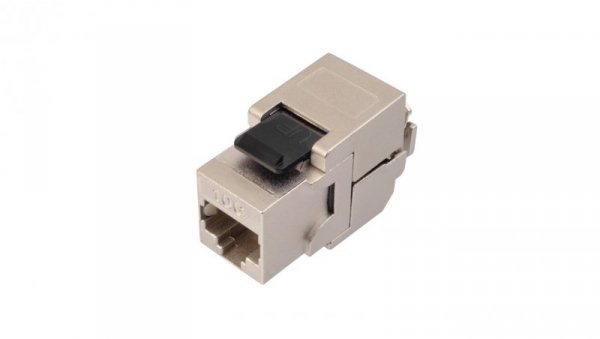 10G keystone Solarix CAT6A STP RJ45 czarny samozaciskowy SXKJ-10G-STP-BK-SA