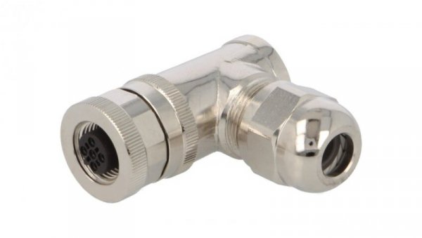 Złącze okrągłe M12 żeńskie kątowe ekranowane 5pin 60V PG9 T4112412051-000