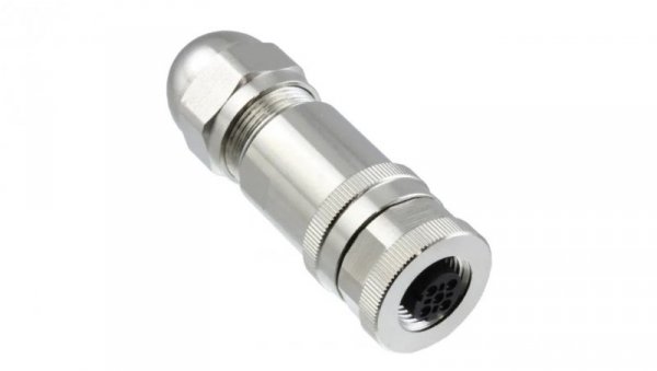 Złącze okrągłe M12 żeńskie proste ekranowane 4pin 250V PG9 T4110512041-000