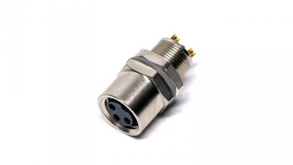Złącze okrągłe M8 żeńskie proste do lutowania 3pin 60V T4033014031-000