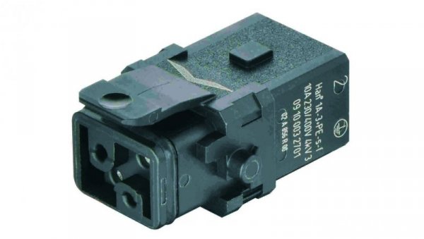 Złącze Han 1A prostokątne żeńskie 3pin +PE 09100032701