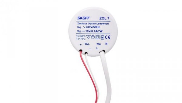 SKOFF Zasilacz led 7W 10V ZOL 7 do opraw Ledowych schodowych