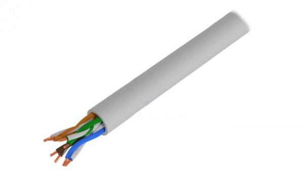 Przewód U/UTP Cat 5e Cu 4x2x26AWG PVC 100m szary