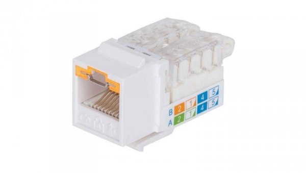 Moduł Keystone RJ45 Cat6 UTP z funkcją blokady portu, biały