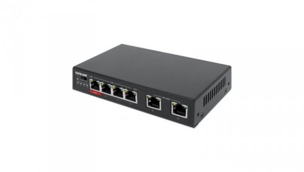 Switch 6 portów RJ45 10/100 w tym 3x PoE i 1x High-Power PoE