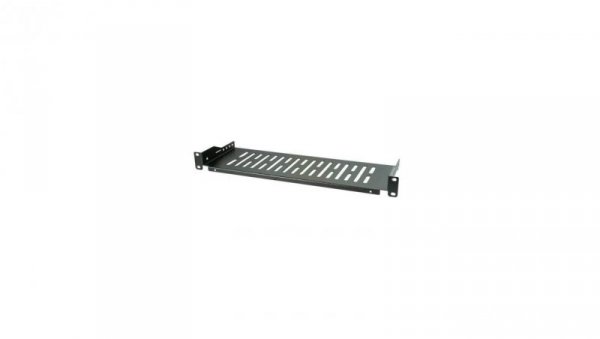 Półka 1U 250mm rack 19, perforowana, czarna
