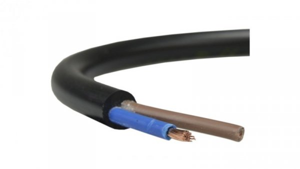 Przewód prądowy H05VV-F / OWY 500V 2x1 warsztatowy czarny linka Elektrokabel /100m/