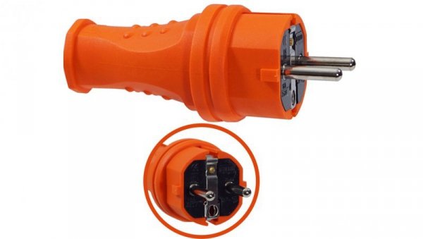 WTYCZKA GUMOWA POMARAŃCZOWA 16A 230V IP44 HERMETYCZNA NA KABEL