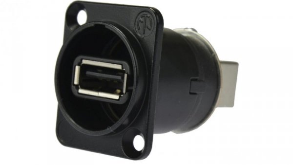 NEUTRIK Gniazdo tablicowe panelowe Adapter USB 2.0 A / B odwracalny czarny NAUSB-W-B