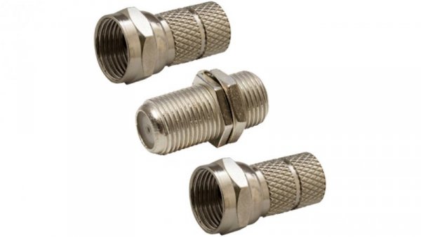 Przejście Łącznik antenowy F (gniazdo / gniazdo) + 2x Wtyk F nakręcany 7,0mm