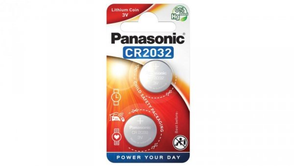 Bateria litowa pastylka CR2032 3V Panasonic BLISTER 2szt.