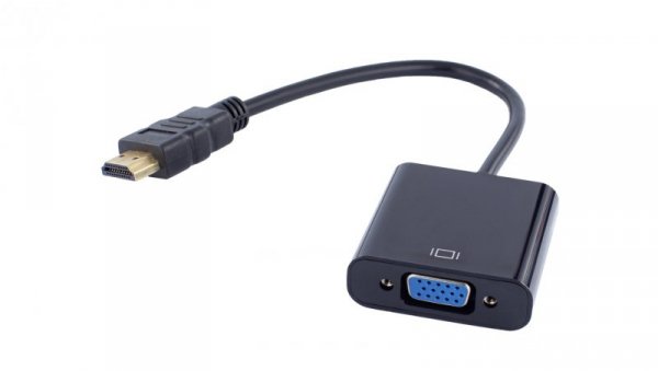 Adapter HDMI - SVGA (D-Sub 15-pin) Full HD (wtyk / gniazdo) czarny 20cm