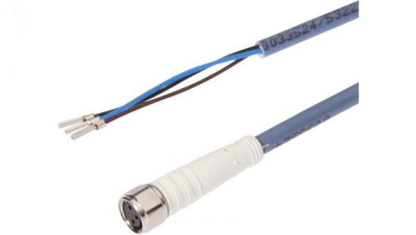 Kabel połączeniowy, 2m, M8 żeński (gniazdo) 3pin prosty, Końcówka wolna, 3x0,34mm², VK20L075