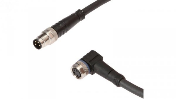 Kabel połączeniowy, 5m, M8 żeński (gniazdo) 4pin kątowy, M8 męski (złącze) 4pin prosty, VK500F71