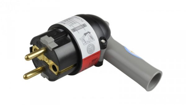 HELMO Wtyczka przenośna kątowa z dźwignią 2P+Z 16A czarna 50176