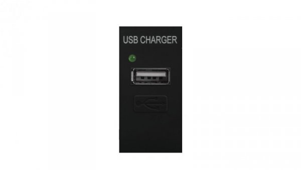Gniazdo USB z ładowarką Maclean, pojedyncze, 1A, czarne, MCE727B