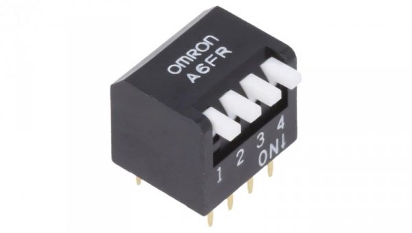 Przełącznik DIP-SWITCH Ilość sekcji 4 ON-OFF 0,025A/24VDC A6FR4104