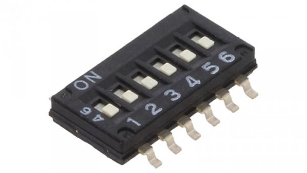 Przełącznik DIP-SWITCH Ilość sekcji 6 ON-OFF 0,025A/24VDC A6H-6101