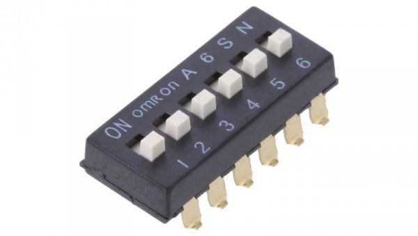 Przełącznik DIP-SWITCH Ilość sekcji 6 ON-OFF 0,025A/24VDC A6SN6104