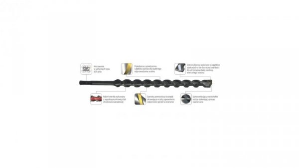 Wiertło do betonu K2 z uchwytem SDS-plus ø6x150/210 mm